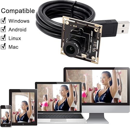 Miniatura 34 de Cámara web 1080P 0.197-1.969 in Lente Varifocal Cámara USB HD 2MP 0.01Lux Iluminación baja IMX322/IMX323 Sensor Industrial Cámara H.264 Cámara web