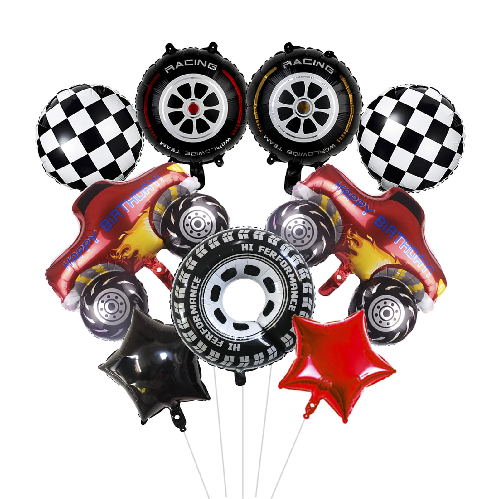TYYDZ 9PCS Monster Truck Balloons, Monster Truck Party Decorations Foil Mylar Balloons for Baby Shower Kids Birthday Party Decorations Supplies