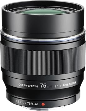 OM SYSTEM Olympus M.Zuiko Digital ED 75mm f1.8 Lens for Micro Four Thirds, Black