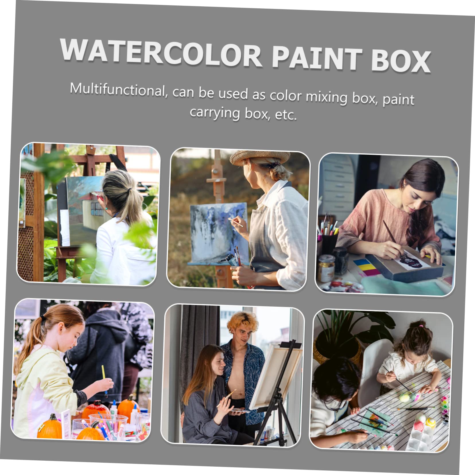 Boîte de Mélange de Couleurs Palette de Peinture Pratique et Étanche Portable en ABS 36 Compartiments Hermétiques pour Artistes et Étudiants