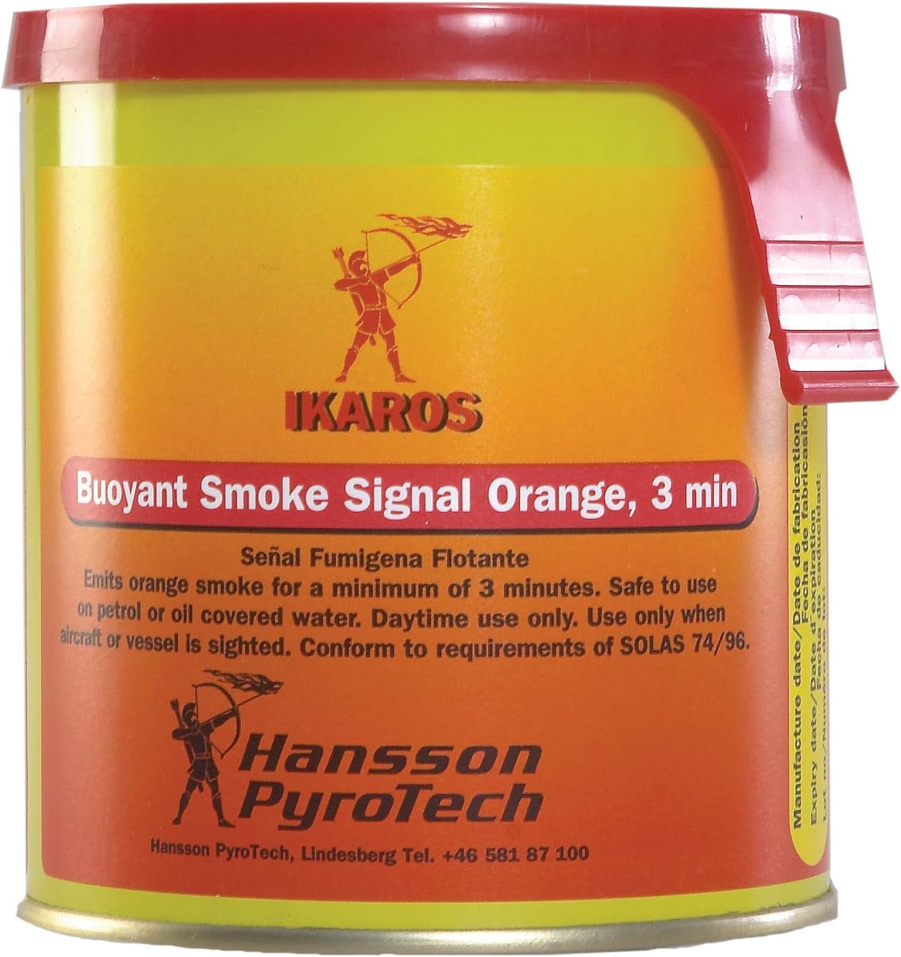 IKAROS 3 Minute Buoyant Orange Smoke Signal - BUOYANT Orange Smoke