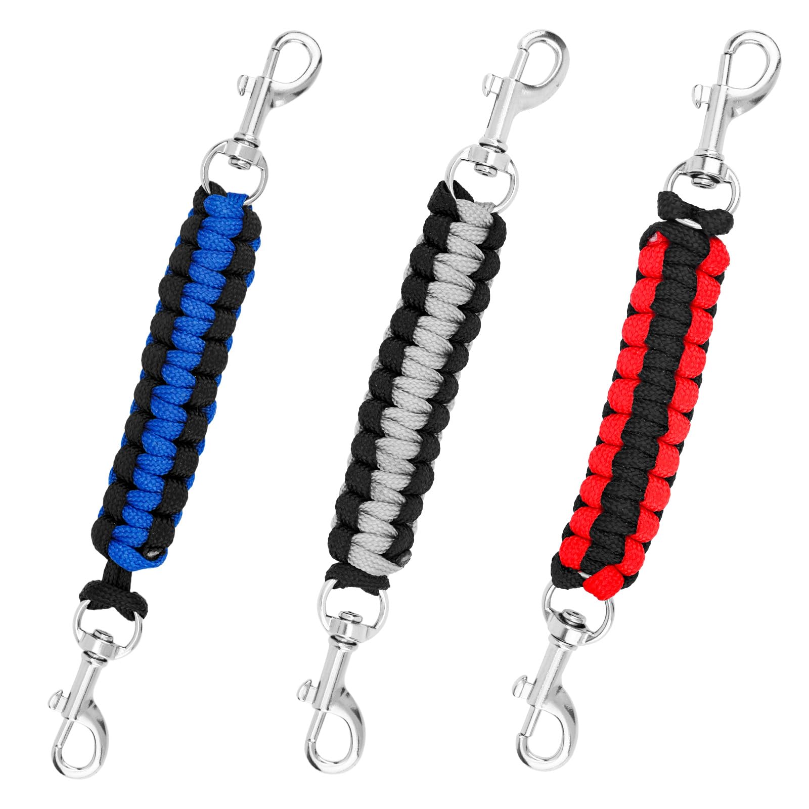 3pcs Colliers de Sécurité à Griffes, 17,4 x 2 cm Rotatifs à 360° Sangles Sécurité pour Collier Rallonges Laisse Chien Double Clip pour Connecter Un Harnais Chien