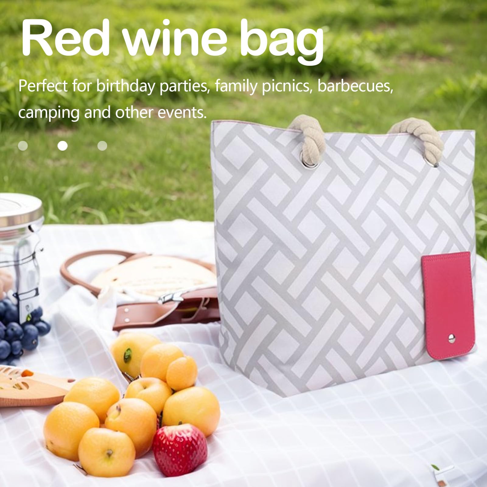 Bolsa De Vino, Bolsa De Picnic Bolsa De Vino De 2000 Ml con Dispensador Bolsa Dispensadora De Vino PortáTil con 3 Tanques Interiores para Playa Viajes Conciertos Acampadas 42,5 X 31,5 Cm Gris
