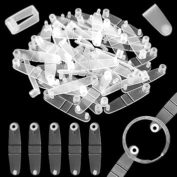 100pcs Plastic Keychain Clips - Small Clear Acrylic Keychain Connectors for Office, Credit Cards, Craft & Jewelry Making Transparent
