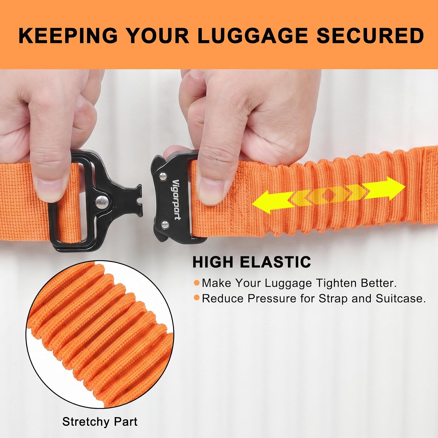Vigorport Luggage Straps for Suitcases TSA Approved Suitcase Belt