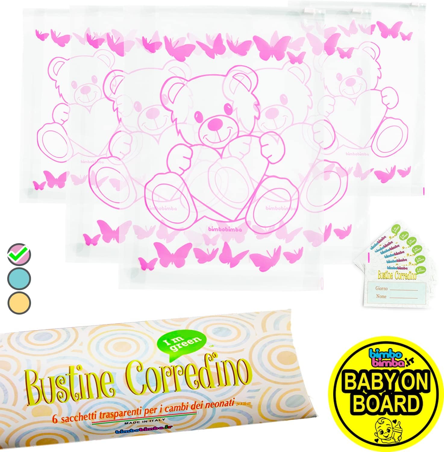 Set 8 Bustine Corredino Neonato Ospedale CRI&REBY - Made In Italy Con Ebook Omaggio - Per Nascita Bimbo E Bimba - Foto 3