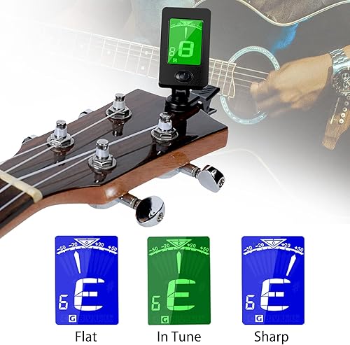 Miniatura 6 de Cejilla de guitarra, púas de guitarra, accesorios de guitarra con afinador de guitarra, cejilla para guitarra acústica, bajo, sin zumbidos,