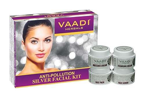Miniatura 2 de Vaadi Herbals Kit facial – Kit facial plateado con polvo de plata pura, aceite de romero y lavanda, pasta de sándalo – TODO natural – Adecuado para