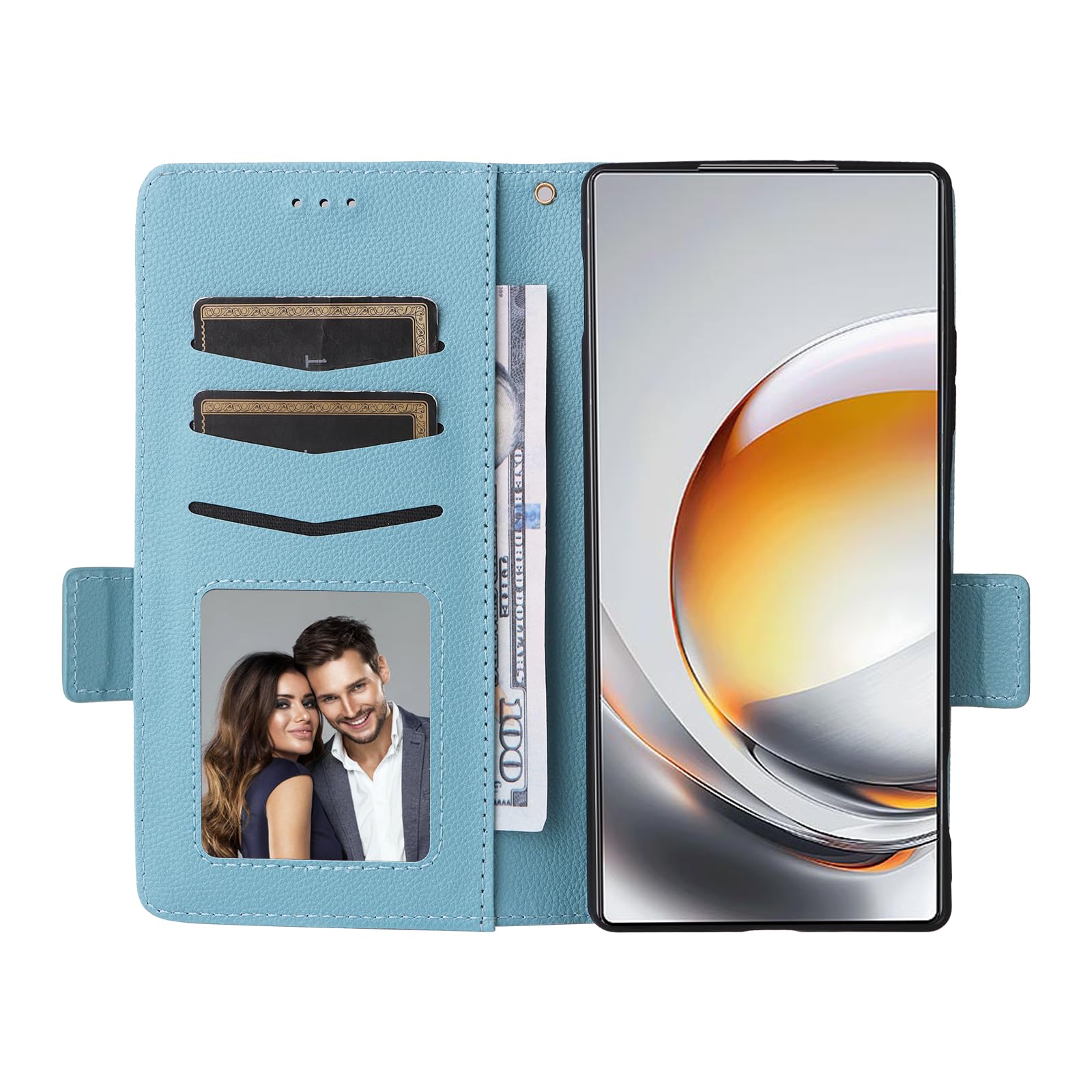 Etui z klapką do Z80 Ultra Stand Magnetyczne Zamknięcie, Teksturowane Skórzane Etui Folio do ZTE Nubia Z80 Ultra(2)