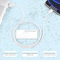 Vista 6 de AZMOGDT Paquete de 5 cargadores para iPhone con certificación MFi de Apple, 6/6/6/10/10 pies, cable Lightning largo de carga rápida, cable de carga