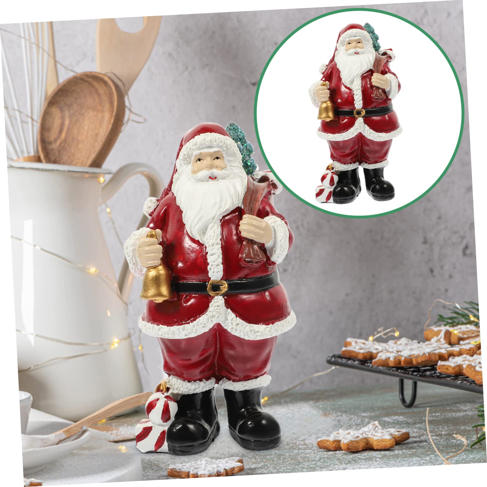 PRETYZOOM 4 Pz Ornamenti Di Babbo Natale Figurina Di Babbo Natale Decorazione Di Figura Dell'albero Di Natale Statuina Di Desktop Di Natale Ornamenti Festivi Resina