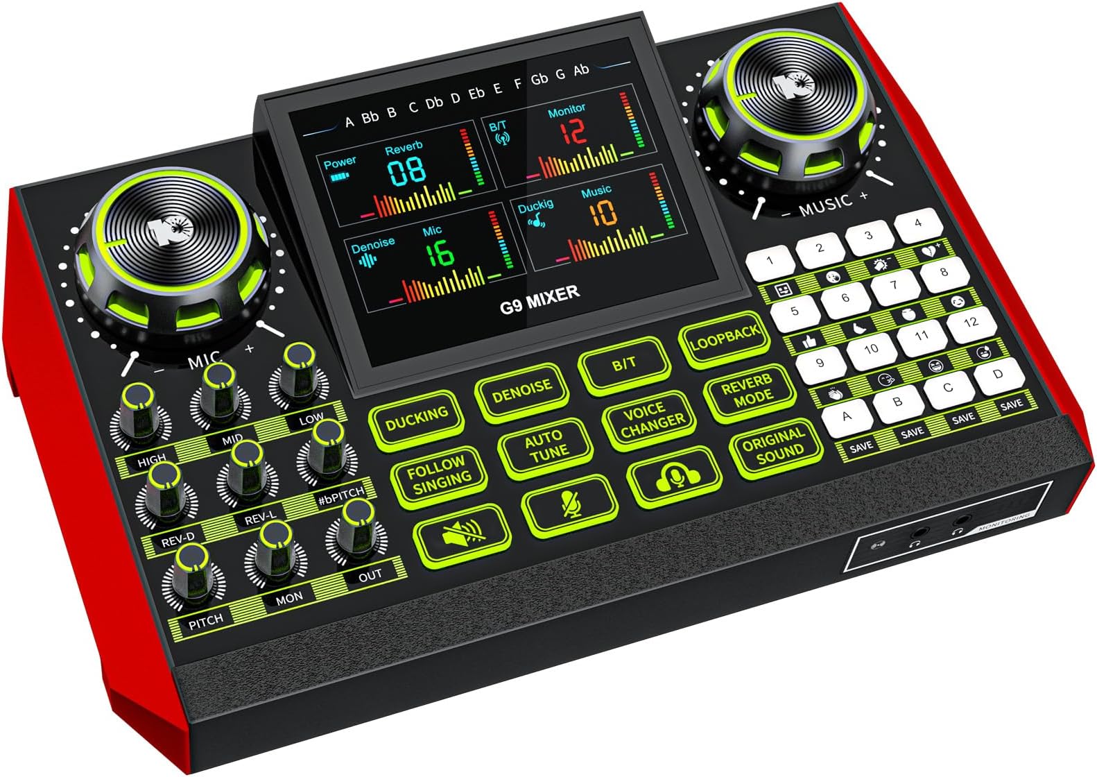 Tenlamp G9 Audio Mixer — Podcast Equipment & Live Sound Card for Streaming