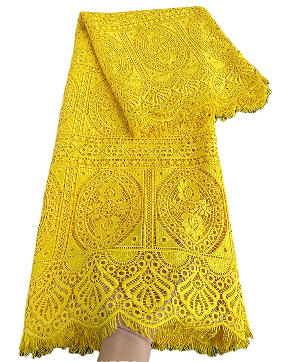 Delicato Sulla Pelle 5 Metri Classico Pizzo Guipure Morbido Tessuto Di Cordoncino Africano Ricamo Nigeriano Dubai Celebration Wear