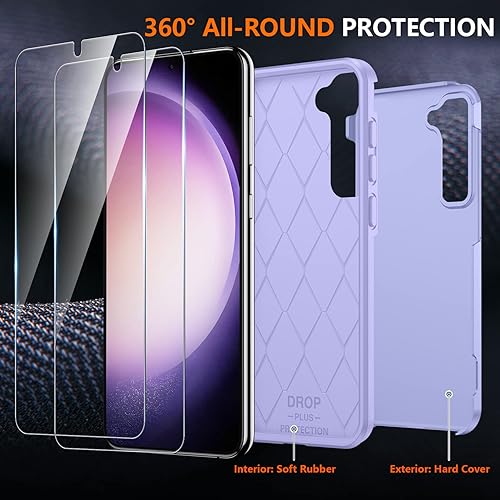 Miniatura 6 de SPIDERCASE Funda para Samsung Galaxy S23 protección contra caídas de grado militar de 10 pies paquete de 2 protector de pantalla de vidrio templado