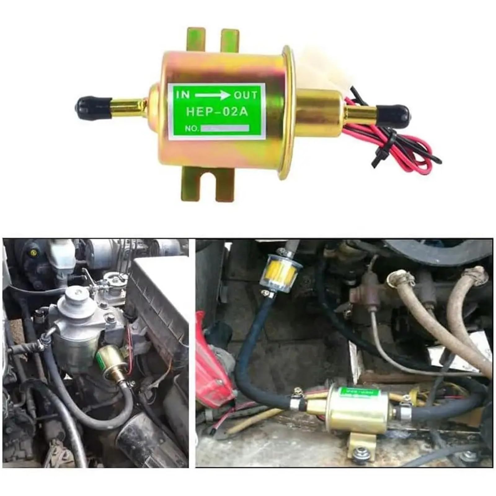 Pompy paliwowe do samochodu 1 szt. elektryczna pompa paliwa do różnych modeli pojazdów z 5/16'' rzędowym przyłączem HEP-02A, mosiądz, materiał premium, 8 mm, samochód pompa benzynowa