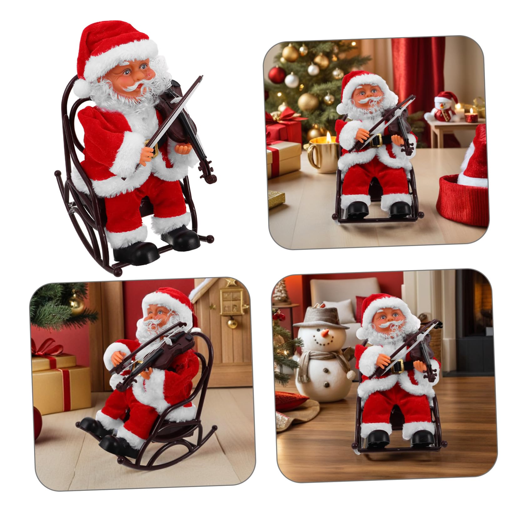 ERINGOGO Jouet Père Noël Électrique Et Musical pour Fêtes De Noël sur Fauteuil Roulant en Plastique Solide Décoration Festive pour Garçon Et Filles Et Adultes
