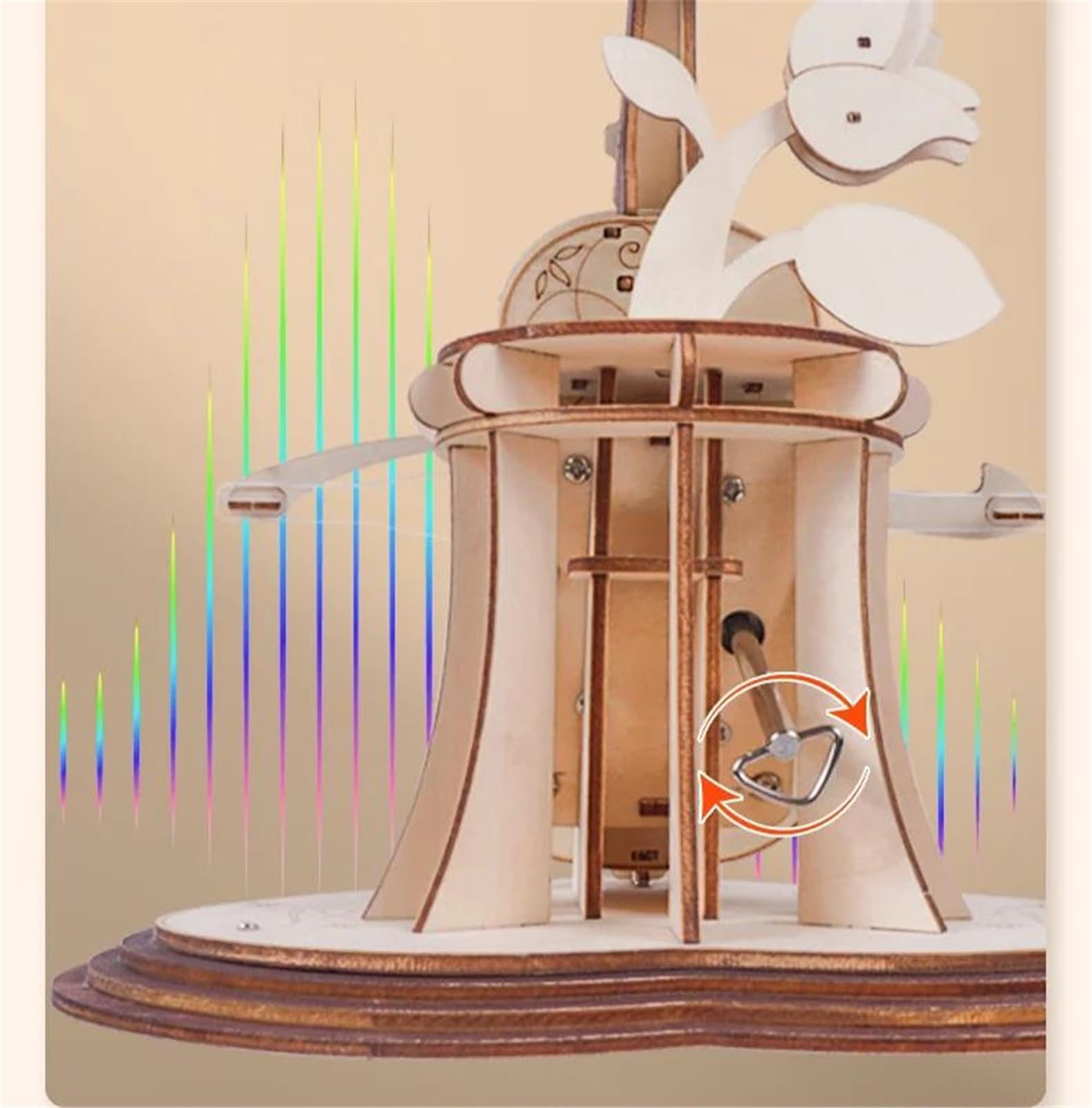 Caja De Música De Madera 3D, Rompecabezas Mecánico De Madera, Vástago Móvil DIY, Instrumento Musical Divertido Kits de Caja de música