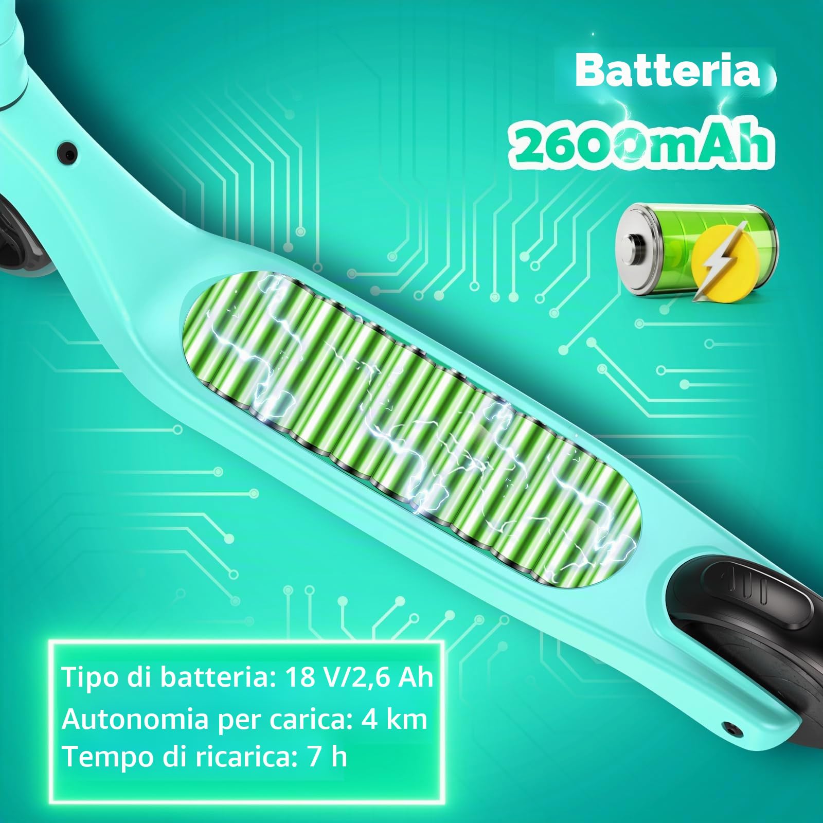 SISIGAD Trotinette Elettrico Bambino 6-8-10-12 Anni Scooter Elettrico Bambino 5.3 Pollici con Luce LED Colorata & 3 Altezze Regolabili, Scooter Elettrico Bambino Carica Max 70 Kg, Velocità Max 10 Km/h
