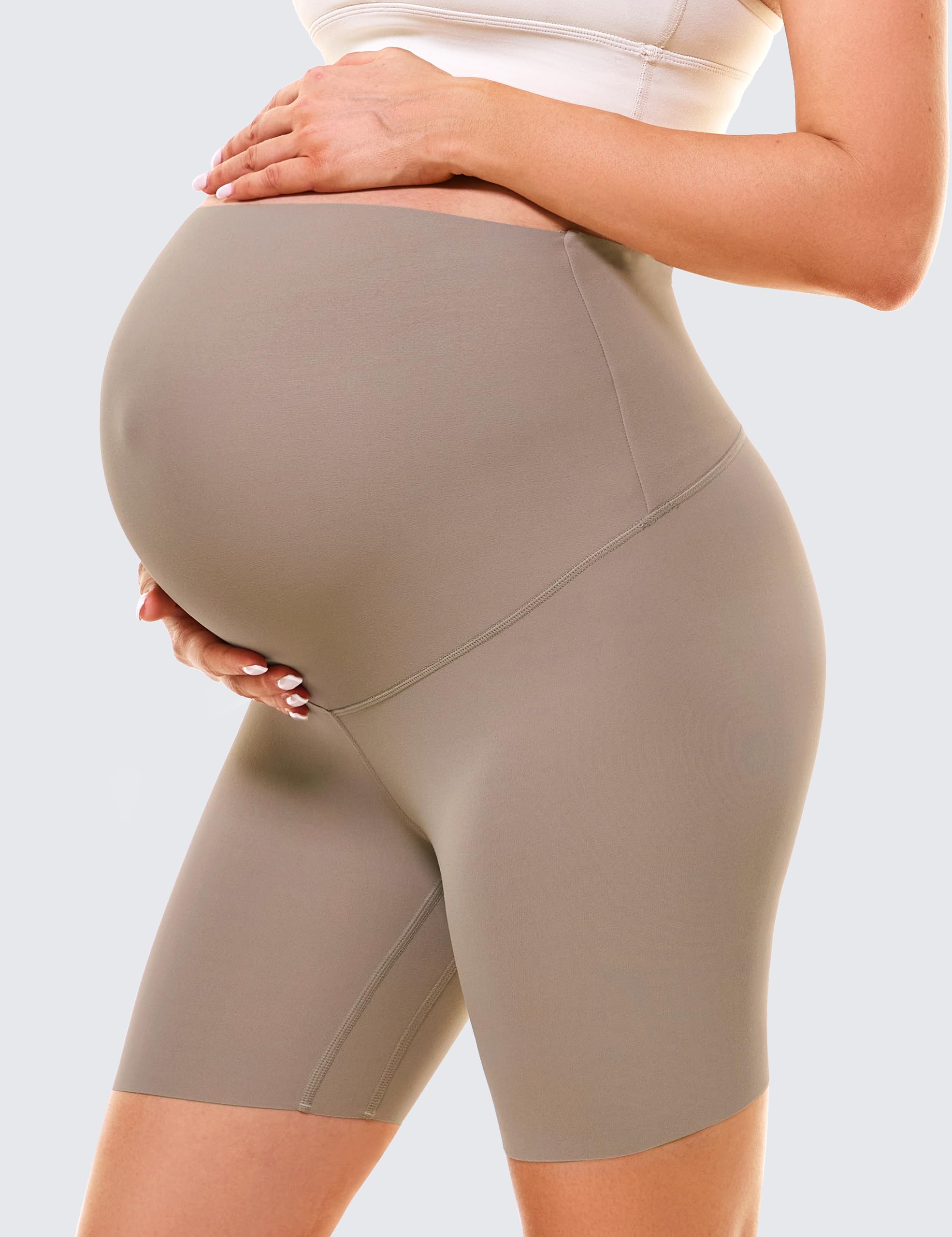 BAYDI Clouduxi Umstandsleggings Kurz -15cm High Waist Umstandshose Sommer Blickdichte Schwangerschaftsleggings Komfortable Umstands Radlerhose