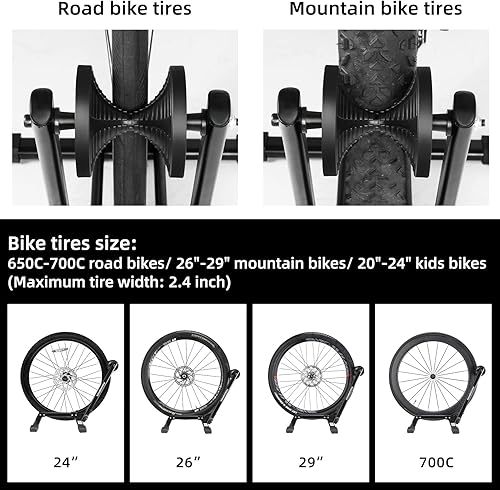 Miniatura 3 de ROCKBROS Soporte plegable para bicicleta de piso, soporte de estacionamiento para bicicletas para 20 "-29" Mountain Road Interior Exterior Garaje