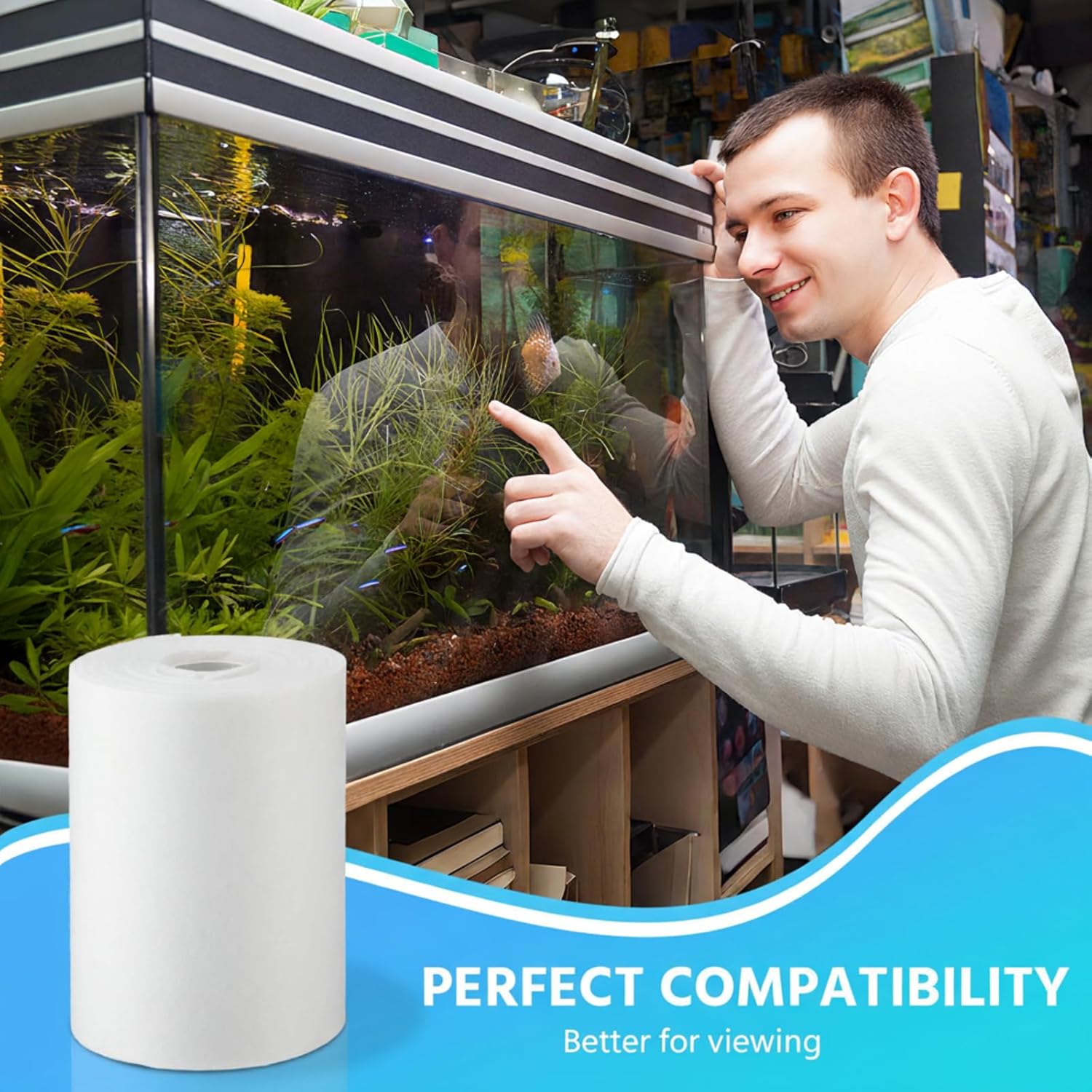 Baquler Replacement Fleece Roll Compatible with Red Reef 1200 Filter System – 6.7 Inch High, 115 ft Long Automated Filter Media for Superior Coral & Saltwater Tank Filtration