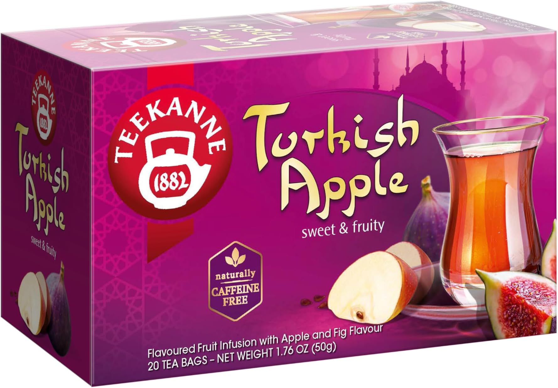 World Special Tea Turkish Apple Infusion with Fruit and Herbals of Apple, Rosehip, Orange Peels, Figs, Hibiscus, Liquorice - 20 Teabags