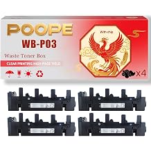 WB-P03 Waste Toner Box Compatible for Konica Minolta bizhub C3100P C3110 Printers, Replacement A1AU0Y3 A1AU-0Y3 A1AU0Y1 A1AU-0Y1 4 Pack Black