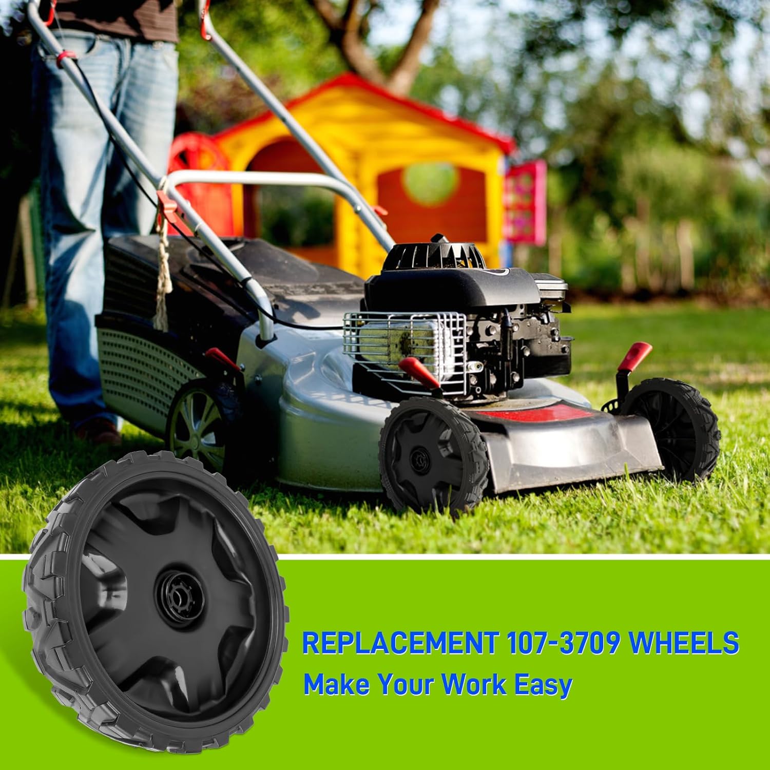 634-04659 Lawn Mower Wheel Replacement for CUB Mowers, 8" Front Wheel Assembly, Compatible with SC100, SC300, SC500, CSV070, SC100H, SC100HW, SC300E, 2 Pack