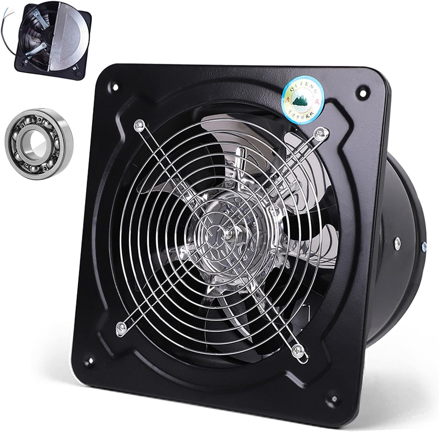 6"/7"/8"/10"/12" Wall Mounted Exhaust Fan Low Noise Extractor Ventilator Fan With Double Ball Bearing And Metal Body And Blades Fit For Home Bathroom Kitchen Ventilation