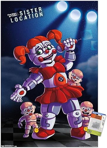 Five Nights at Freddy's Sister Location - Póster de pared para bebé con alfileres