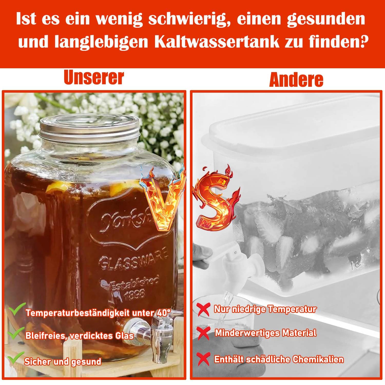 Dispensador de bebidas de 4 l con soporte con grifo y tapa, dispensador de agua de cristal con prensa, grifo dispensador de zumo, dispensador de limonada, frigorífico, fiestas, dispensador