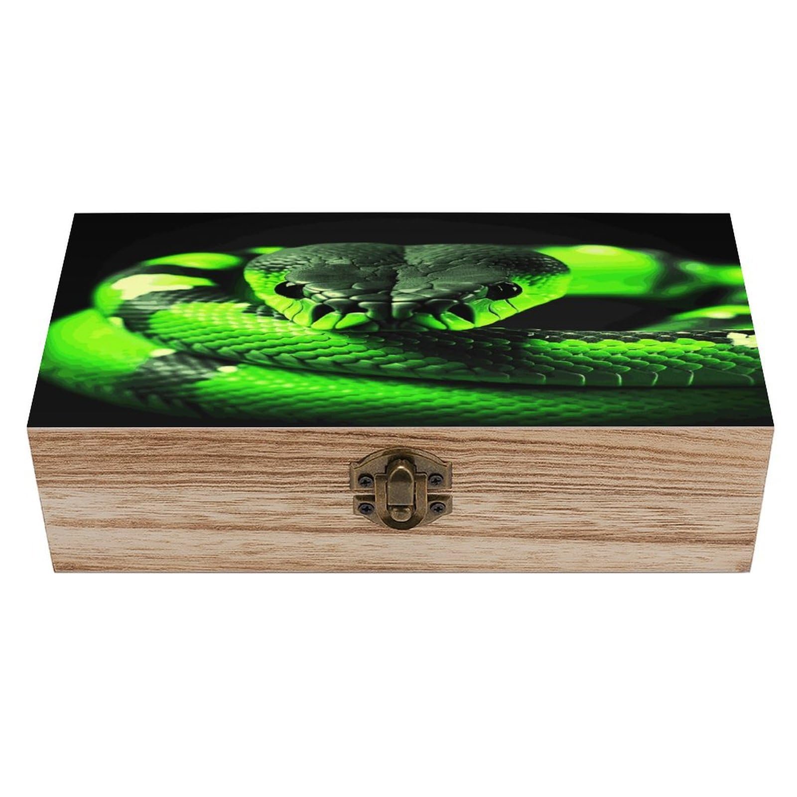 VstaDank 3D Snake Wooden Storage Box Wooden Keepsake Box with A Hinged Lid Fashion Memory Treasure Boxes Decorative Jewelry Case for Crafts Photo Home Decor Wood Gift Box