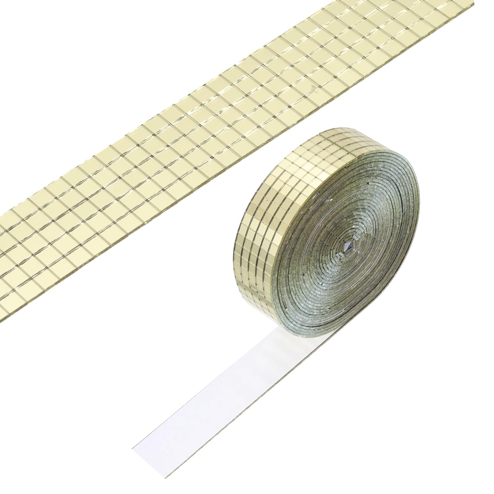 PATIKIL 5x5mm Self Adhesive Mirrors Mosaic Tiles, 5000 Pcs Square Mini Glass Mosaic Disco Tile Sticker for DIY Craft Disco Ball Party Decoration, Gold Tone
