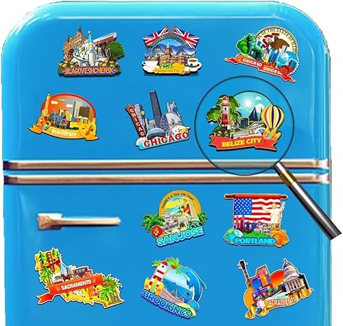 Miniatura 4 de Imán de madera para nevera de la ciudad de Belice Belice, monumentos 3D, recuerdos coleccionables, decoración hecha a mano -2228