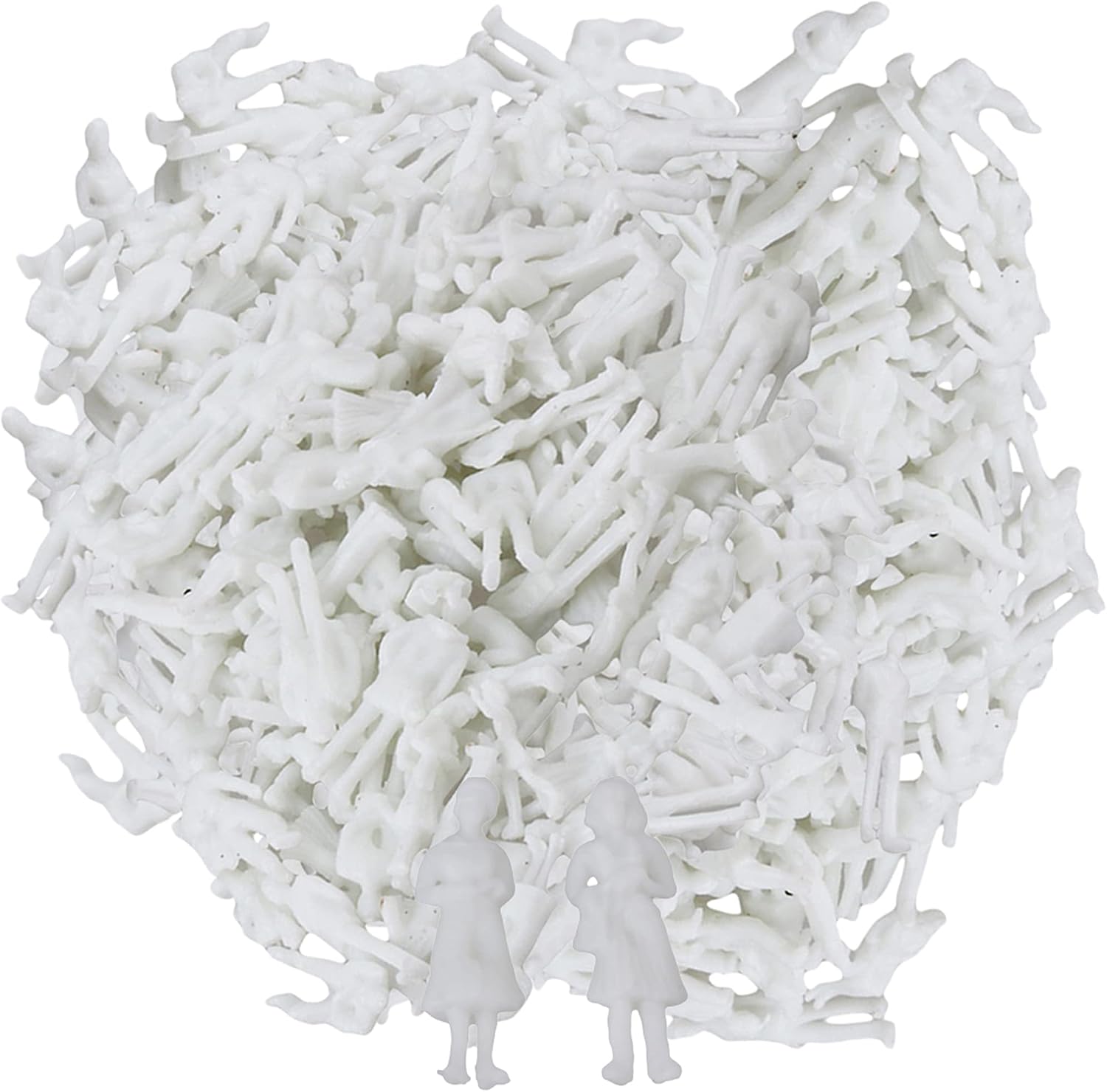 Mxfans 1:100 Scale White Unpainted Model People Figures for Miniature Scenes Architectural Layout Pack of 1000