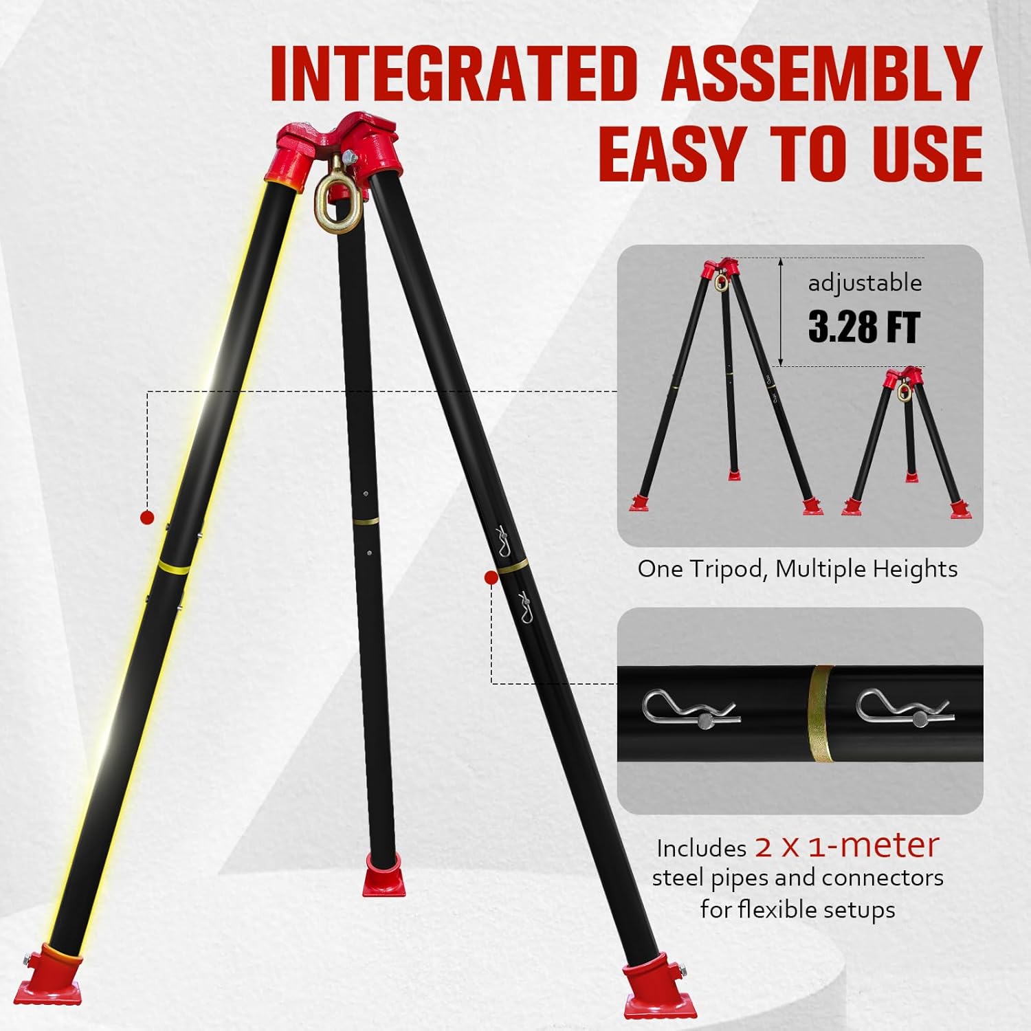 YATOINTO 1.89” x 39.37” Black Steel Plumbing Pipe,2.5mm Thick Wall Tripod Steel Pipe,Heavy Duty Pre-Cut Grey Metal Pipe,Lifting Tripod Accessories,2 Pack