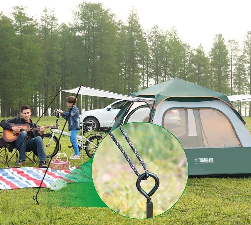 グラウンドアンカー テント杭 4/8個セット 完全溶接 ねじ込み簡単 再利用可能 キャンプテント トランポリン 小屋 ブランコセット