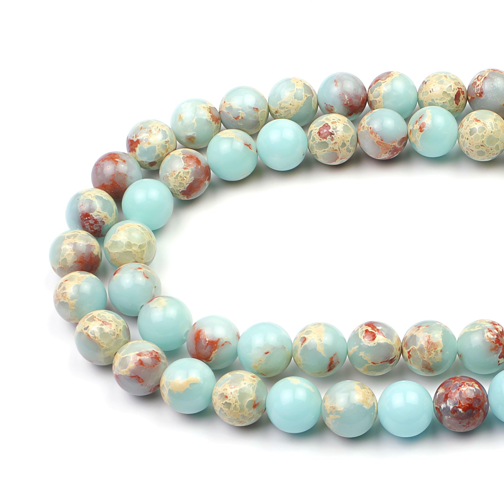 MJDCB 4mm 85 piezas Cuentas de Piedra Piel Serpiente Redondas Sueltas Piedras Semipreciosas Naturales para Hacer Joyas Pulseras Collares