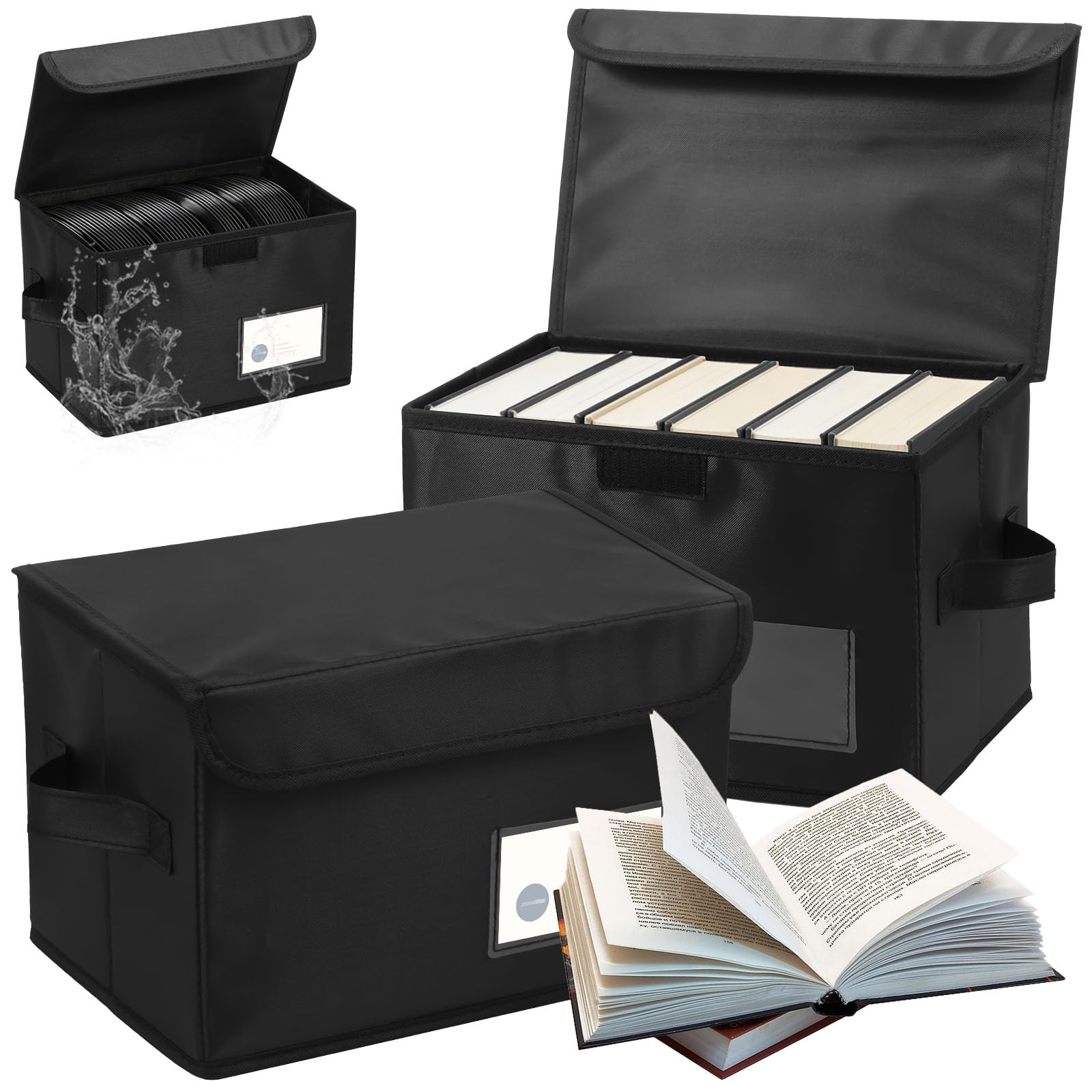 Boîte de rangement disques vinyles pour protéger de l'humidité paniers Oxford x2