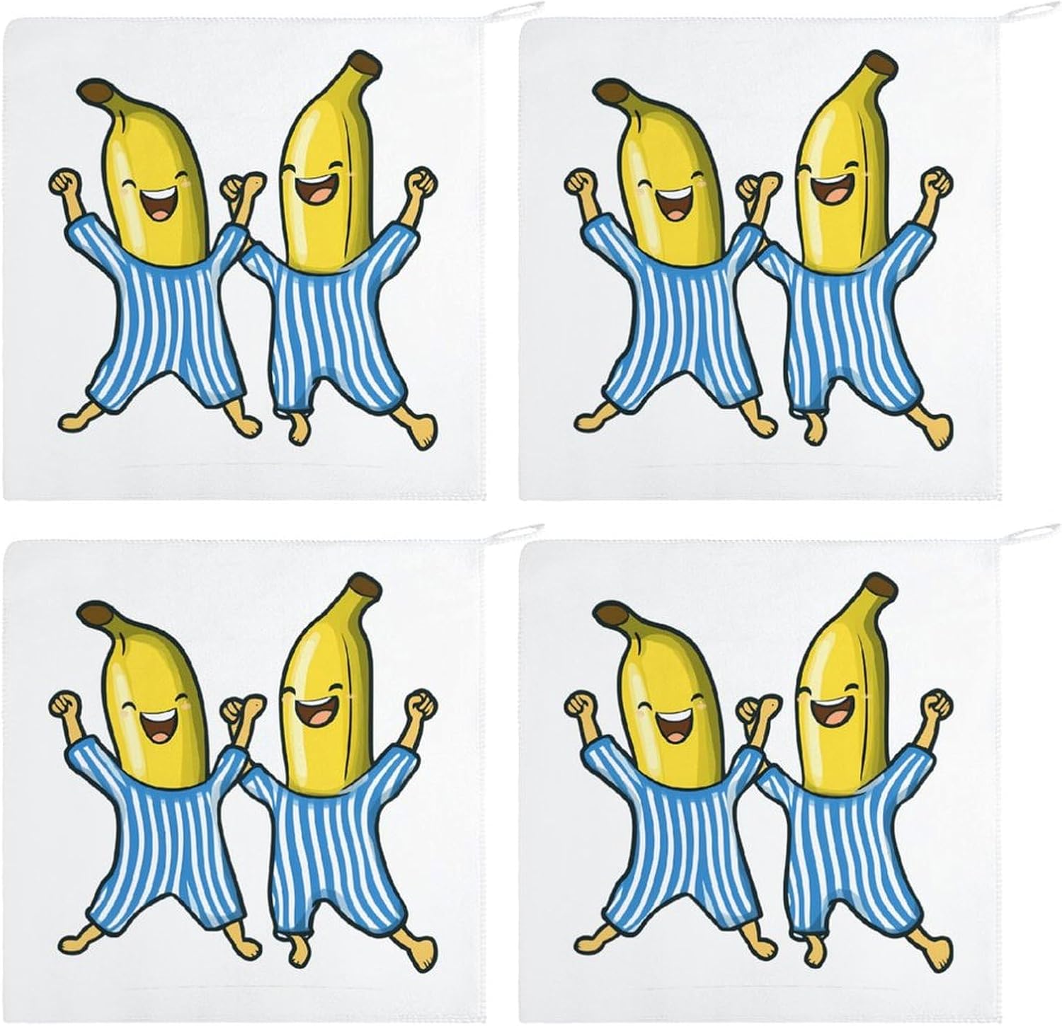 Funny Bananas in Pajamas Towel Hand Towels Decorative Towel for Bathroom Kitchen Shower Gym 4PCS