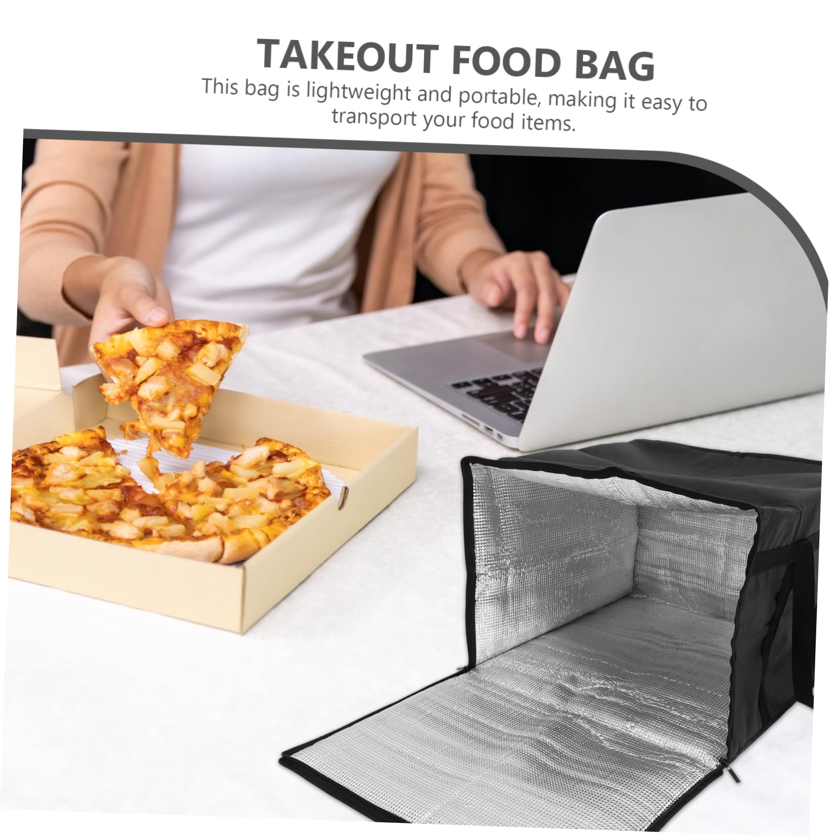 BRIGHTFUFU Large Capacity Food Bag Insulated Pizza Bags for Carry Reusable Insulated Pouch
