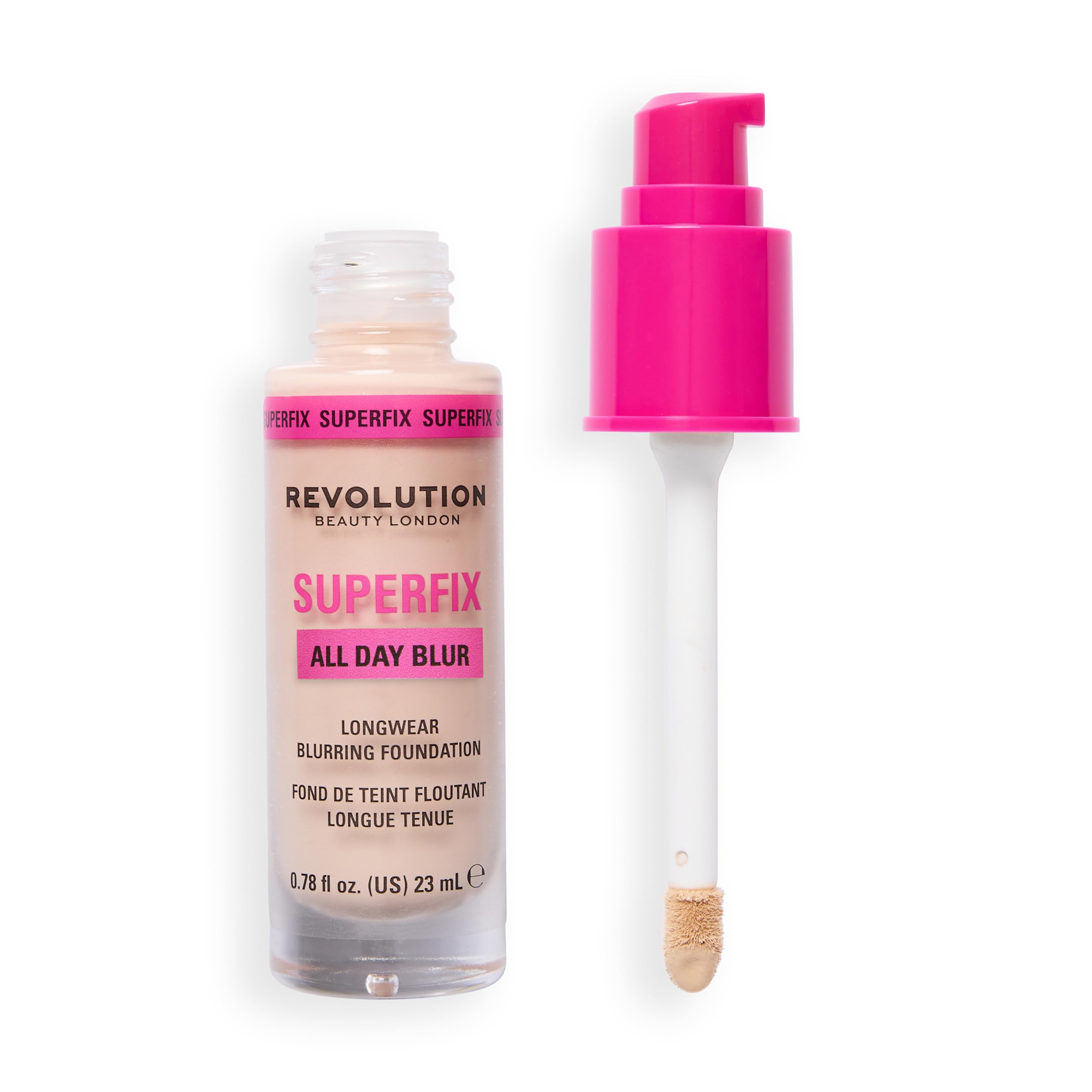 Revolution Superfix Blur Longwear Foundation, F0.5C, 23ml