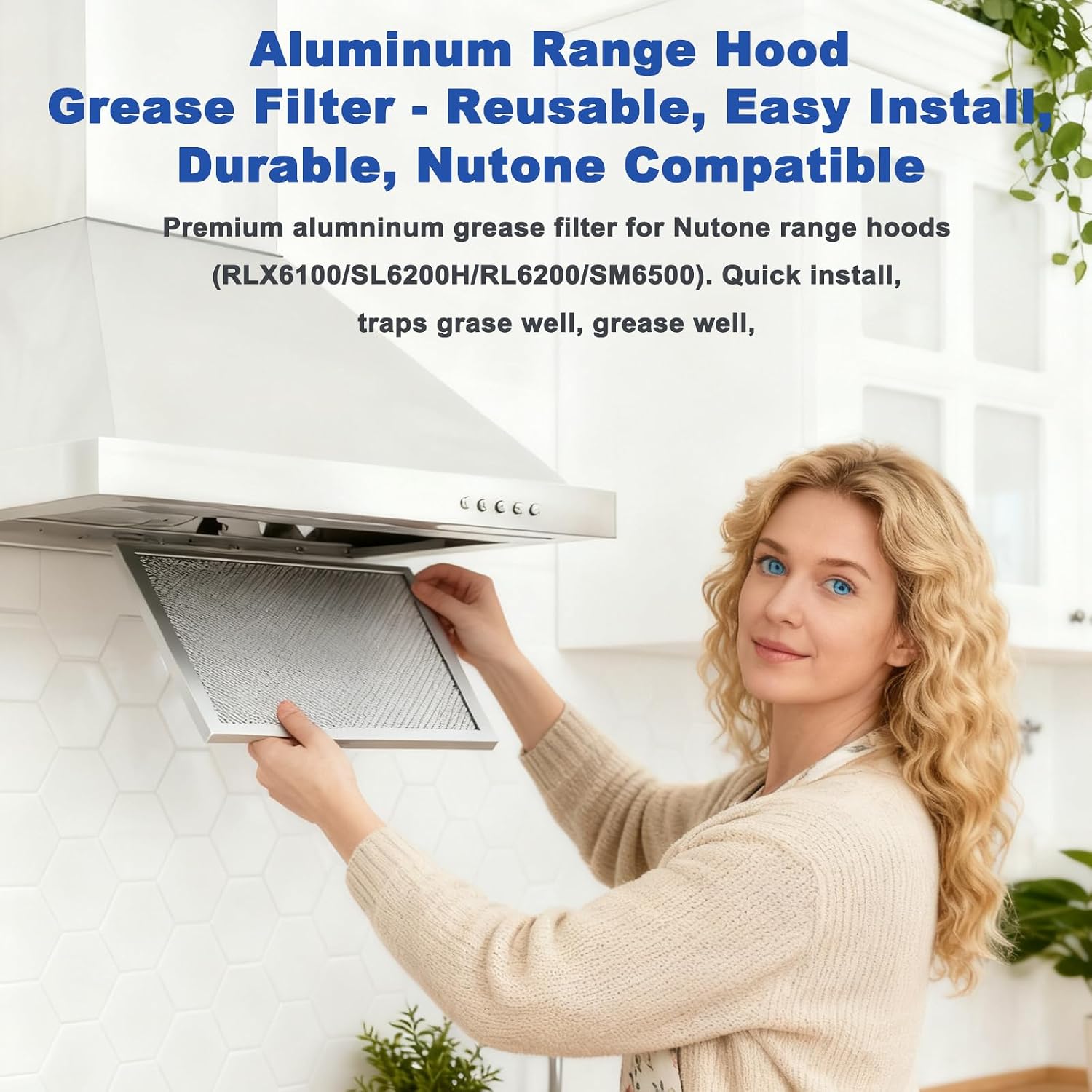 Charcoal Filter for Nutone Range Hood, Replacement Compatible with Models RLX6100, SL6200H, RL6200, SM6500