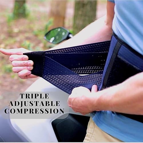 Miniatura 7 de AVESTON Cinturón de riñón para espalda para montar en motocicleta, motocross, para hombresmujeres, tamaño mediano, se adapta a circunferencias de 32