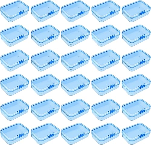 Miniatura 64 de Goodma 4 cajas rectangulares de plástico con tapas con bisagras para objetos pequeños y otros proyectos de manualidades