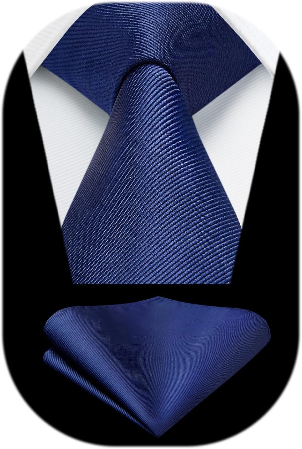 HISDERN Mens Ties Solid Color Ties for Men Formal Necktie with Pocket Square Set Satin Silk Neck Tie Handkerchiefs Set