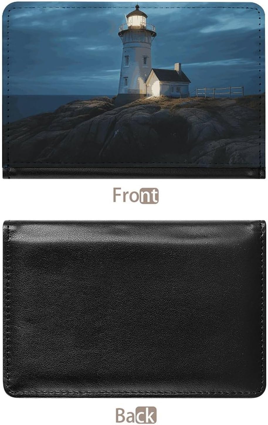 Passport Holder Travel Accessories Lighthouse at Night Waterproof Passport Travel Wallet with Card Slots for Women Men