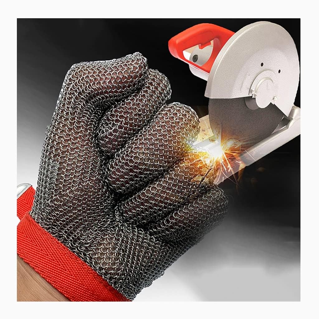 Rękawice Antyprzecięciowe Metalowe Rękawice Antyprzecięciowe Rękawice Kolcze, Rękawice Robocze Chroniące Przed Przecięciem Szkła, Rękawice Odporne Na Pchnięcia, R, 1PCS/M