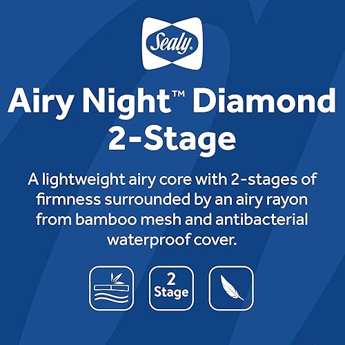 Miniatura 8 de Sealy Baby Airy Night Diamond - Colchón transpirable para cuna, fabricado en Estados Unidos, certificado GREENGUARD Gold, superficie de malla de