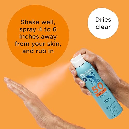 Miniatura 6 de BLUE LIZARD Protector solar Sport Spray SPF 50 crema sin perfume 5 onzas líquidas